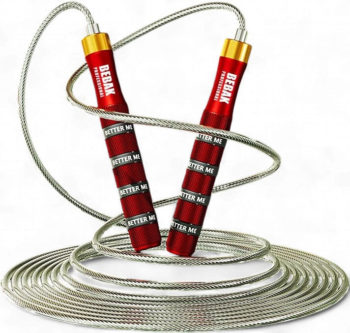 BEBAK Profi Springseil – Aluminium Griff, Stahlseil, kürzbar – 3 m