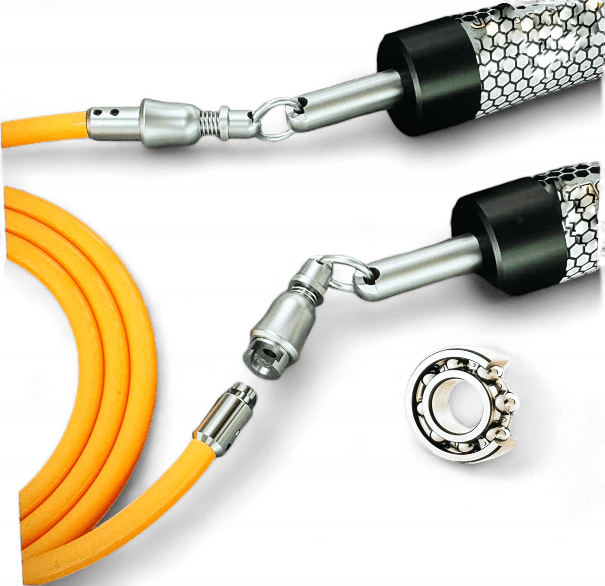 BEBAK Profi Springseil Trio – 3-fach Seilset mit Wechselgriffen