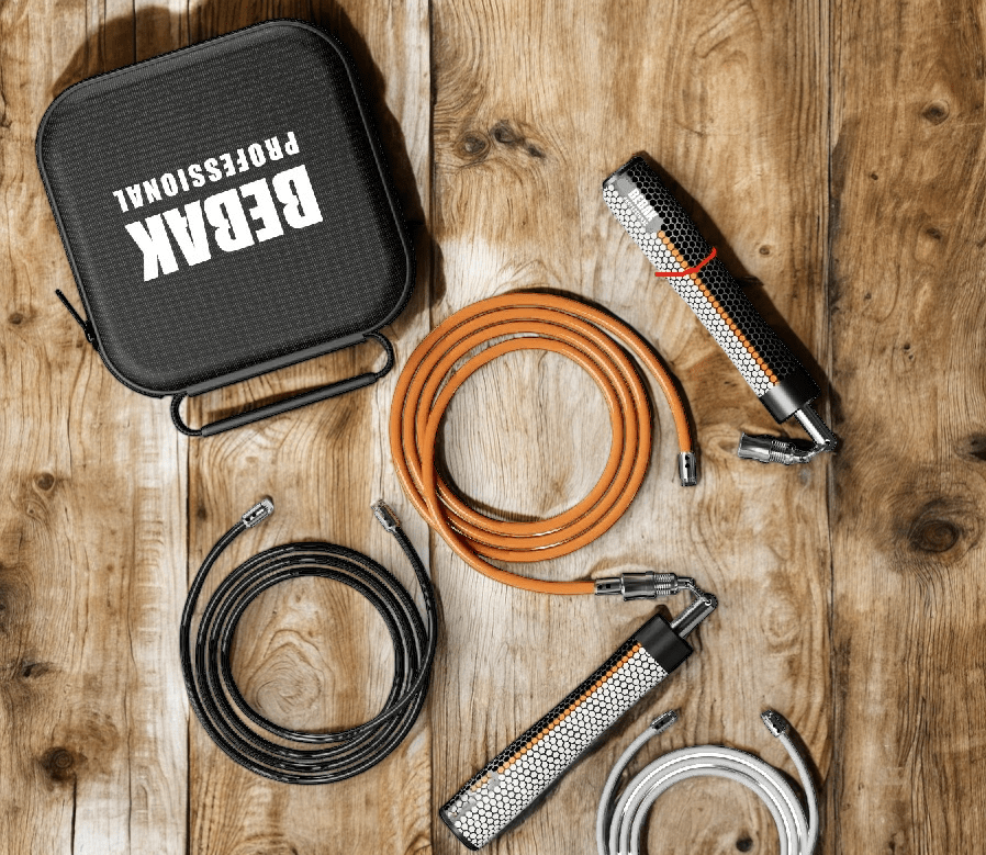 BEBAK Profi Springseil Trio – 3-fach Seilset mit Wechselgriffen