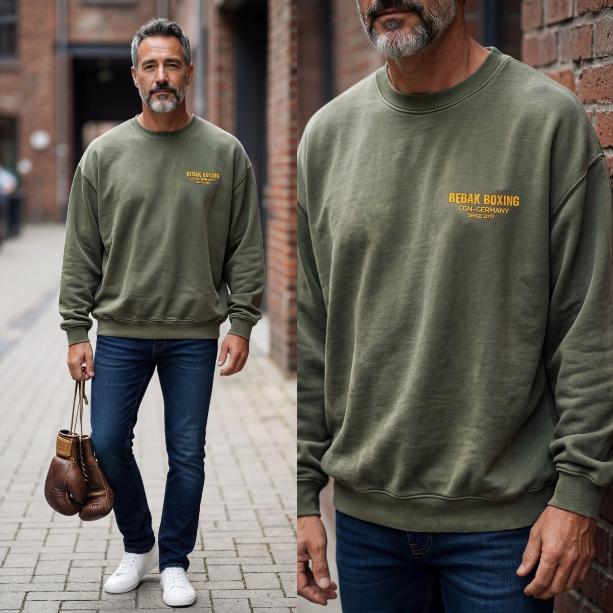 BEBAK BOXING Premium Sweatshirt – Vintage Washed Look - BEBAK BOXING